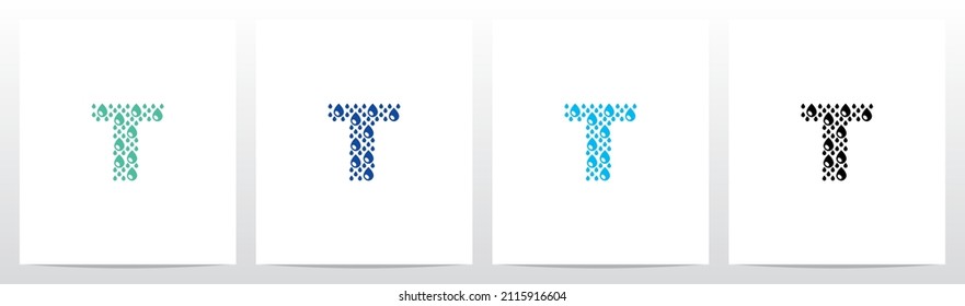 Water Drop Forming Letter Logo Design T