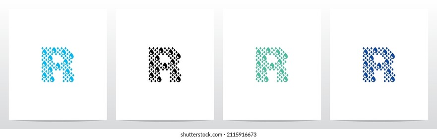 Water Drop Forming Letter Logo Design R