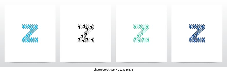 Water Drop Forming Letter Logo Design Z