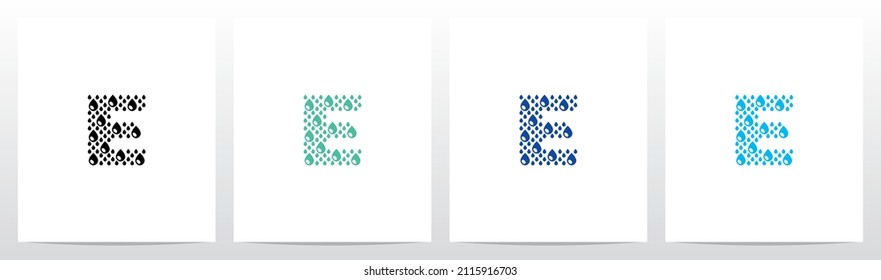 Water Drop Forming Letter Logo Design E