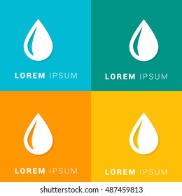 Water Drop Four Color Material Designed Icon / Logo