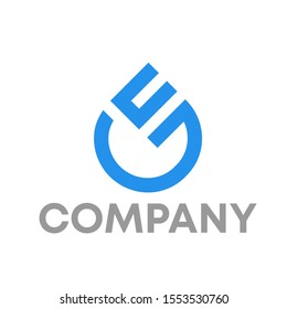 water drop GC logo concept vector