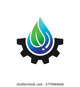 water drop gear energy engineering logo