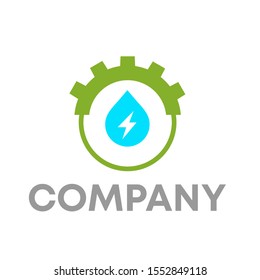 water drop with gear logo concept vector 