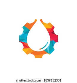 Wassertropfen mit Design des Ganglogo. Natürliches Logo. Wasserenergie-Logo.	
