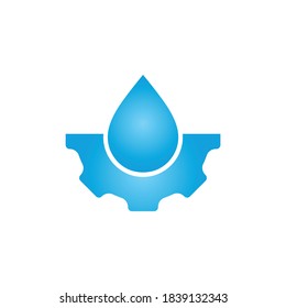 Wassertropfen mit Design des Ganglogo. Natürliches Logo. Wasserenergie-Logo.	
