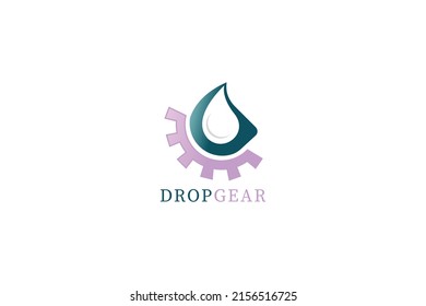 Wassertropfen mit Design des Ganglogo. Natürliches Logo. Wasserenergie-Logo.