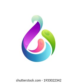 Water drop general logo template with gradient color