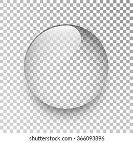 Water drop. Glass sphere. Bubble. Vector illustration.