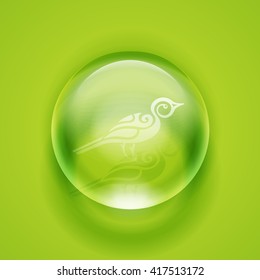 Water drop. Glass sphere. Bubble. Glass ball. Realistic vector Vector illustration