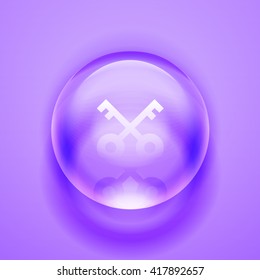 Water drop. Glass sphere. Bubble. Glass ball. Realistic vector Vector illustration.