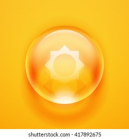 Water drop. Glass sphere. Bubble. Glass ball. Realistic vector Vector illustration.