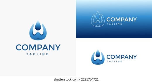 Water Drop Gradient Blue Logo Icon Symbol Vector For Brand Business Company