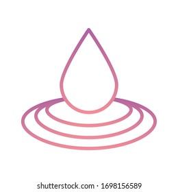 Water drop gradient style icon design, Drink beverage mineral liquid fresh natural healthy clear cold and refreshment theme Vector illustration