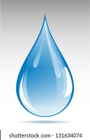 Water Drop. (gradient, Transparent Objects). Vector Illustration