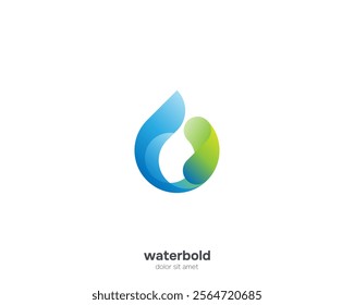 Water drop with green accent logo gradient