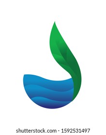 Water Drop Green logo  green design. Simple green logos for your company or other business