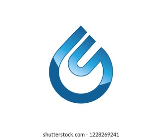 Water drop, GS logotype, energy Logo