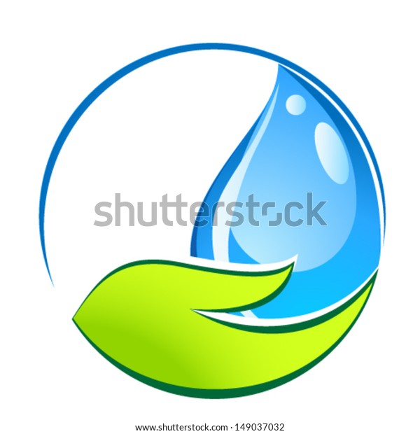 Water Drop Hand Eco Sign Stock Vector (Royalty Free) 149037032