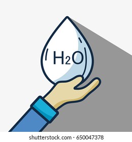 water drop in the hand to ecology care