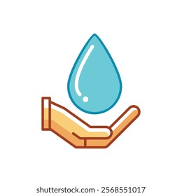 water drop and hand icon
