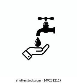 Water drop in hand icon vector eps10