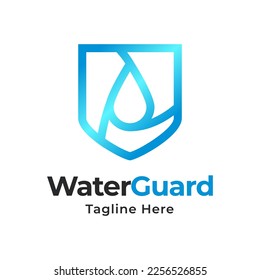 Wassertropfen in Hand Logo Design Vektorvorlage. Speichern Sie das Aqua-Symbol. Wassertropfen Flüssigöl Logotype Konzept Symbol.