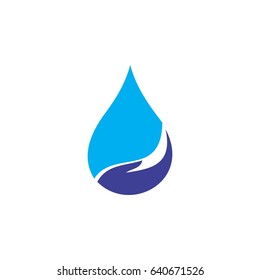 Water Drop Hand Logo Design Vector Stock Vector (Royalty Free) 640671526