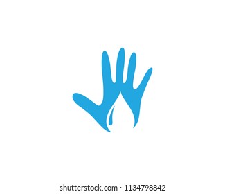 water drop in hand Logo Template vector illustration design