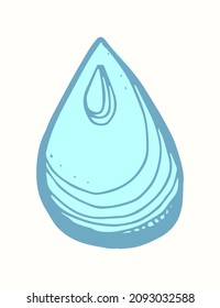 Water drop. Hand-drawn color illustration. Vector.