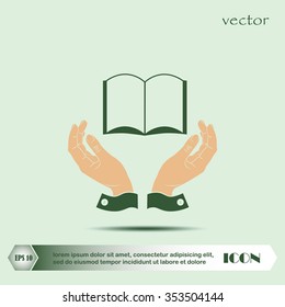 Water drop and hands, icon
