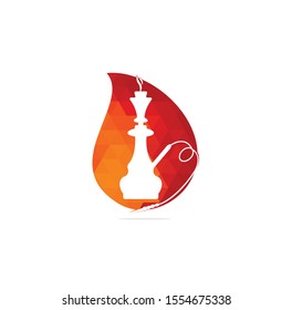 Water drop and Hookah logo design. Oriental, pipe.