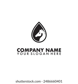 Water Drop Horse Logo Vector Design 