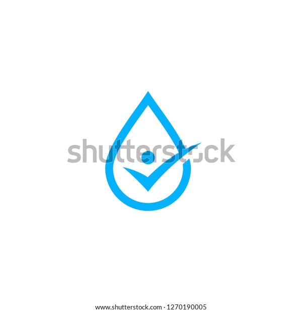 water drop\
human check logo vector icon\
illustration