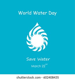 Water drop with human hand icon vector logo design template.Vector illustration