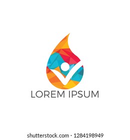 Water drop with human icon vector logo design. World Water Day logo concept template..