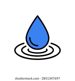 Water Drop Hydration Drinking Water and Clean Water Symbol Icon