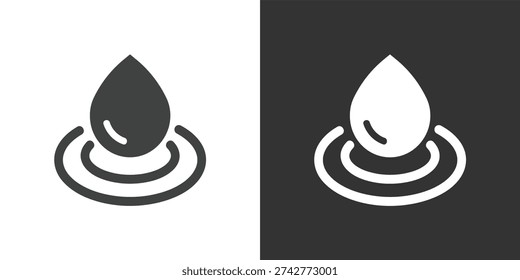 Water Drop or Hydro Energy icon. Solid glyph series icon