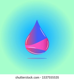 Water Drop Icon 3D Glowing Effect