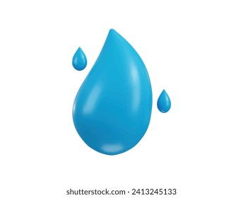 water drop icon 3d rendering vector illustration