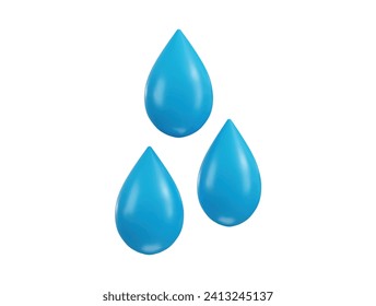 water drop icon 3d rendering vector illustration