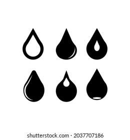 Water drop icon. Abstract drop of water. Rain icon. Water splash background. Simple sign.