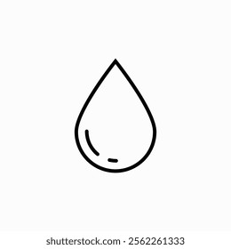 Water drop icon, aqua, droplet, gas, liquid, oil, rain, drop vector, flat style logo fully editable template