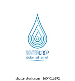 Water Drop Icon. Aqua logo. The symbol of the life. Vector.