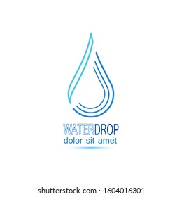 Water Drop Icon. Aqua logo. The symbol of the life. Vector.