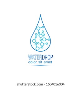 Water Drop Icon. Aqua logo. The symbol of the life. Vector.