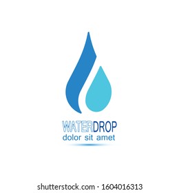 Water Drop Icon. Aqua logo. The symbol of the life. Vector.