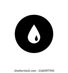 Icono de caída de agua en redondo negro