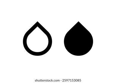 Water Drop Icon Black Silhouette Vector