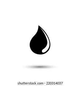 Water drop icon - black vector illustration 